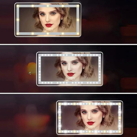 Lusterko LED do makijażu w samochodzie – regulowane oświetlenie