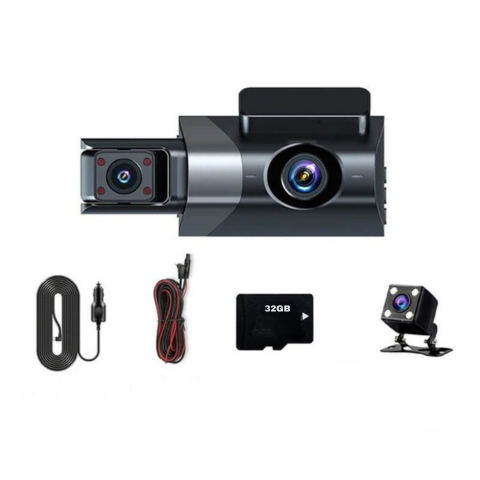 Indbygget Bil Kamera — Dobbelt Objektiv Med Integreret Bageste Kamera