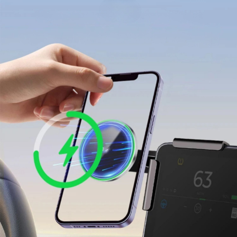 Support Telefonico Per Tesla — Fissaggio Magnetico E Ricarica Senza Fili