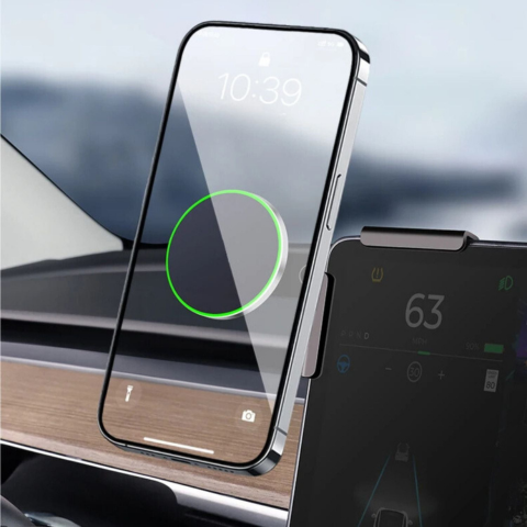 Support Telefonico Per Tesla — Fissaggio Magnetico E Ricarica Senza Fili