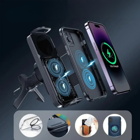 Stöd för magnettelefon för bil — Snabb och säker fäste