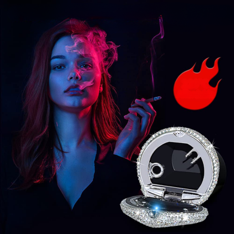 Mini posacenere da auto brillante - Design elegante e chiusura a prova di fumo