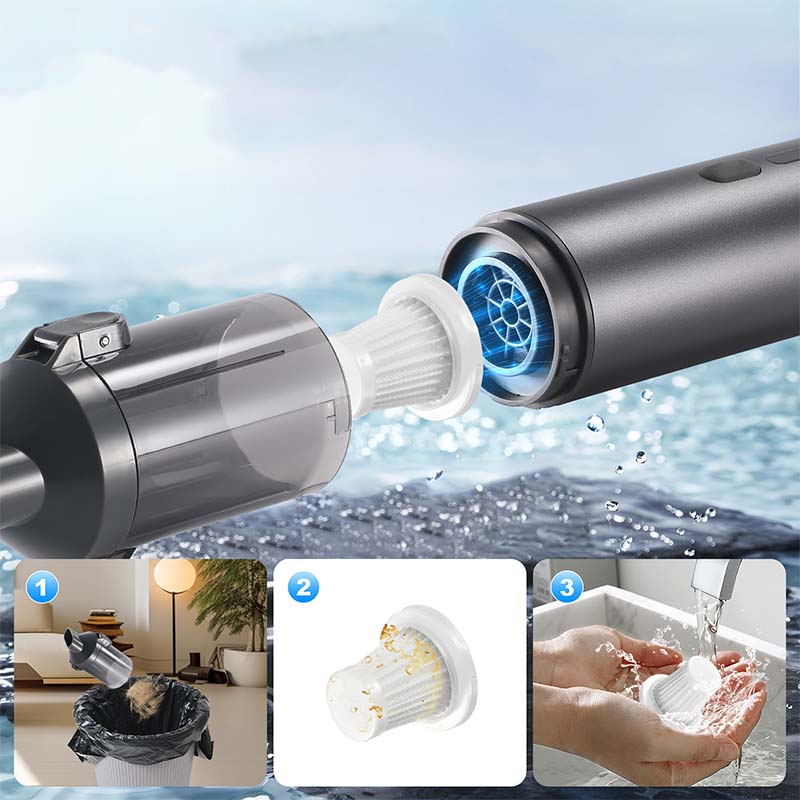 Aspirador sin cable de alto rendimiento para el coche - Limpieza rápida y uso cómodo