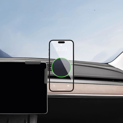 Support Telefonico Per Tesla — Fissaggio Magnetico E Ricarica Senza Fili 
