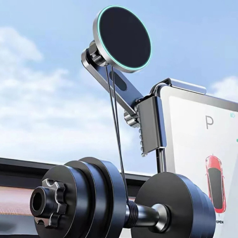 Support Telefonico Per Tesla — Fissaggio Magnetico E Ricarica Senza Fili 