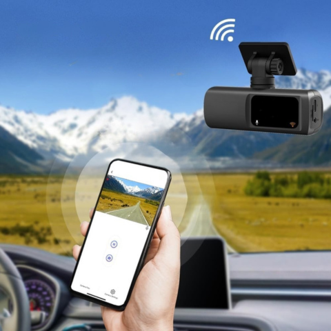 Dashcam Doble Objetivo – Vigilancia Total y Conexión WiFi 