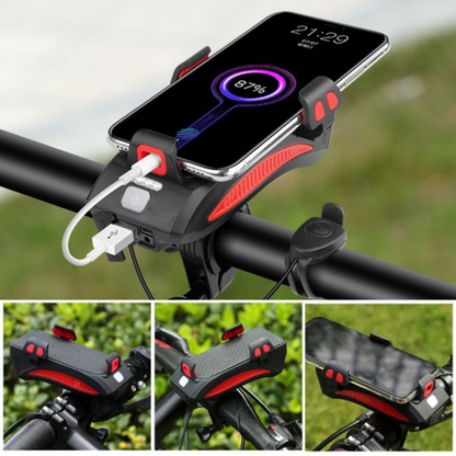 Lampada da Bici Multifunzionale – Clacson e Supporto per Telefono 