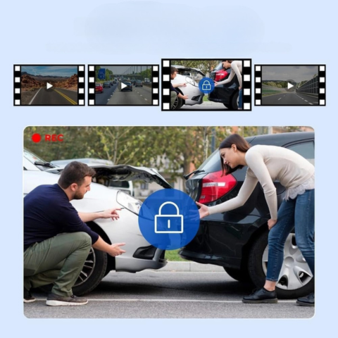 Dashcam Kaksoisobjektiivi – Täydellinen valvonta ja WiFi-yhteys 