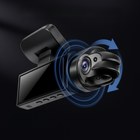Dashcam כפולה Full HD לרכב - ראיית לילה + מצלמה פנימית 