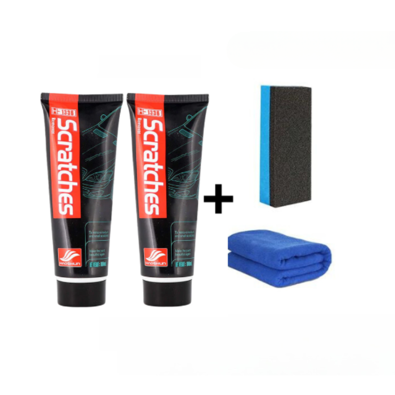 Kit de Borrado de Rayones para Coche – Crema Renovadora de Pintura + Esponja Aplicadora 
