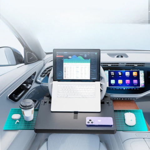 Πολυλειτουργικό tablet στο τιμόνι του αυτοκινήτου - Κινητό γραφείο & γεύματα στο αυτοκίνητο